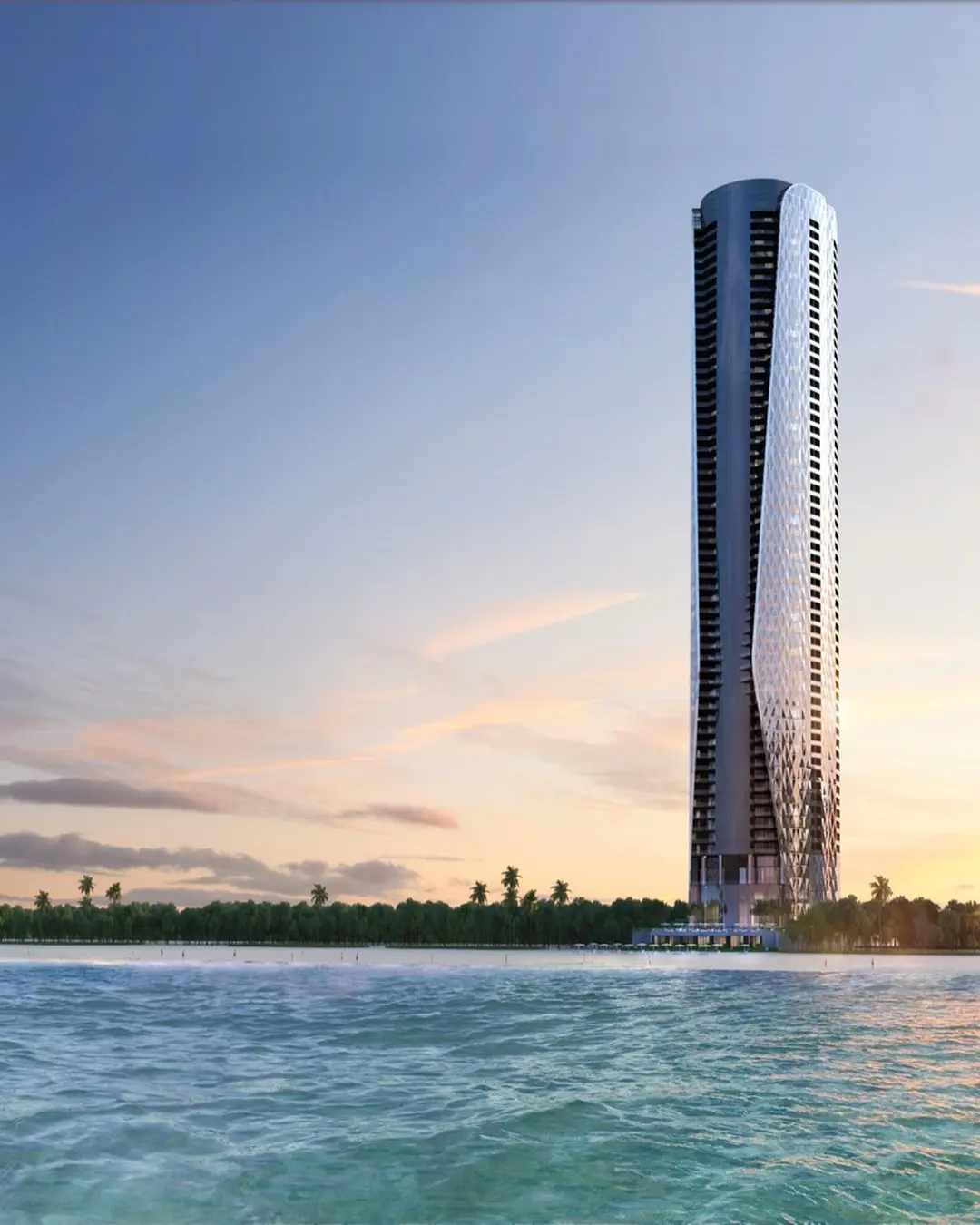 Fachada à beira-mar do empreendimento Bentley Residences